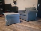 Ikea Ektorp fauteuil + voetenbank, Huis en Inrichting, Banken | Sofa's en Chaises Longues, Ophalen, Gebruikt, Eenpersoons, 75 tot 100 cm