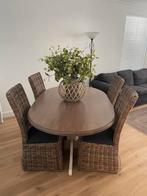 Ovale eettafel 6 stoelen, Ophalen, Zo goed als nieuw, Ovaal, 50 tot 100 cm