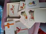 Vintage briefpapier in doosje met afbeelding, Ophalen of Verzenden