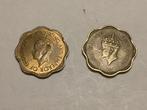 Ceylon 10 cents 1944 + 1951, Postzegels en Munten, Munten | Azië, Ophalen of Verzenden, Zuid-Azië