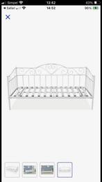 Elegant Zilveren Bedframe - 1 Persoons, Huis en Inrichting, Ophalen, 90 cm, Eenpersoons, Zo goed als nieuw