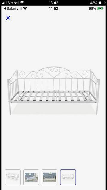 Elegant Zilveren Bedframe - 1 Persoons beschikbaar voor biedingen