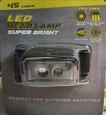 Hoofdlamp - LED - 45 Lumen - 3 standen - Schijnt tot 6 meter beschikbaar voor biedingen