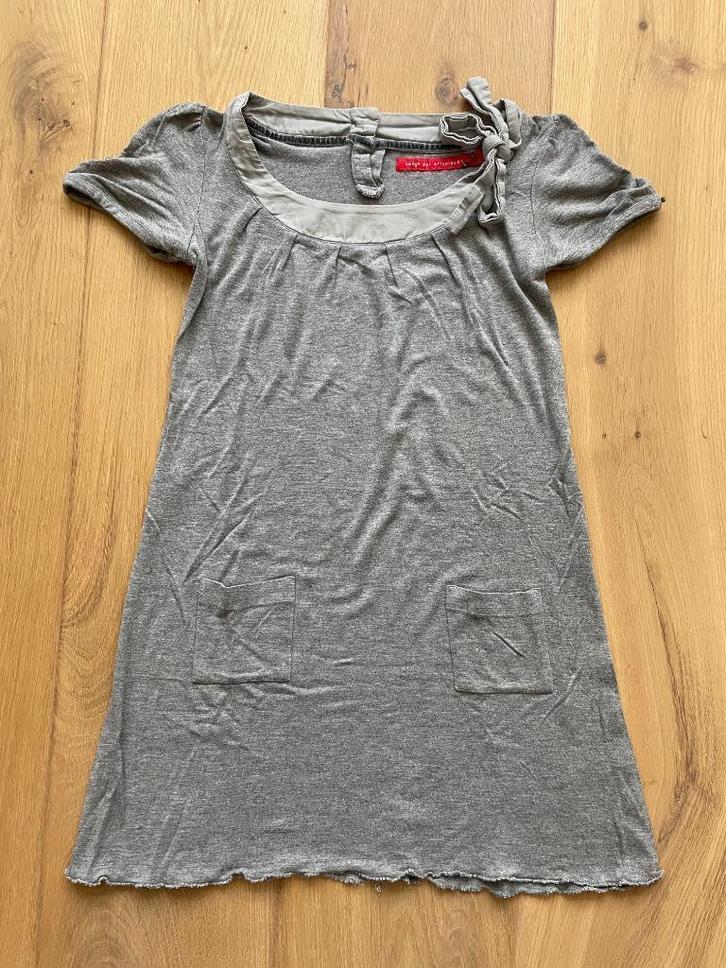Bengh jurk, maat 134-140, grijs met zakjes en strik, Kinderen en Baby's, Kinderkleding | Maat 134, Gebruikt, Meisje, Jurk of Rok