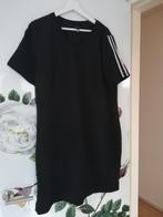 MS Mode zwart jurkje met strepen op de schouder maat 48, Zwart, Maat 46/48 (XL) of groter, Ophalen of Verzenden, Zo goed als nieuw