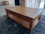 Eiken houten salontafel met 2 lades, Ophalen, 100 tot 150 cm, Eikenhout, 50 tot 100 cm