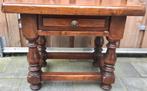 OUD EIKEN TELEFOONTAFELTJE / PLANTENTAFEL/ BIJZETTAFEL, Huis en Inrichting, 45 tot 60 cm, Gebruikt, Rechthoekig, Hout