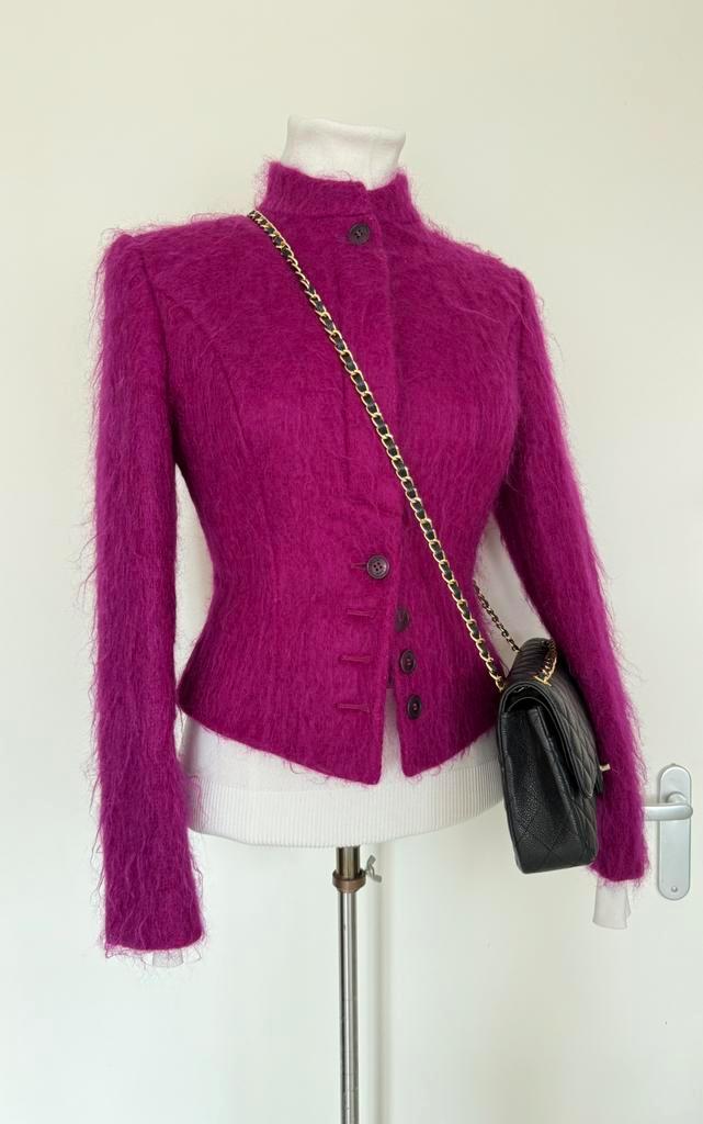 Pauw maat 1 fuchsia roze mohair wollen jasje, Kleding | Dames, Jasjes, Kostuums en Pakken, Zo goed als nieuw, Maat 38/40 (M), Roze