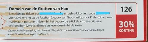 Domein van de Grotten van Han 30% kortingsbon, Tickets en Kaartjes, Kortingen en Cadeaubonnen, Drie personen of meer, Overige typen