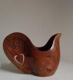 Antieke Scandinavische handgesneden Kuksa huwelijksbeker, Ophalen of Verzenden