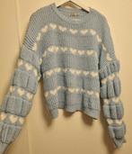 Biba style hartjes trui licht blauw one size, Ophalen of Verzenden
