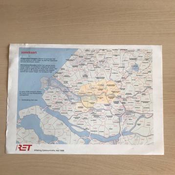 RET (Rotterdam) Zone kaart uit 1998 beschikbaar voor biedingen