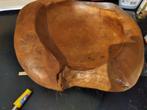 Massief houten fruitschaal mooie zware kwaliteit hout, Ophalen, Gebruikt, Schaal, Rond