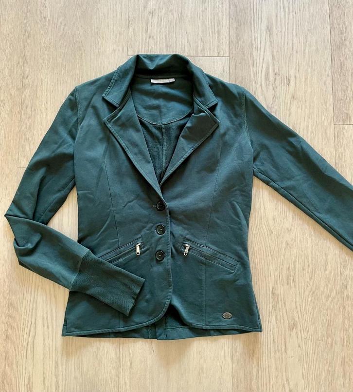 Groene blazer Carola van Benthem (38), Kleding | Dames, Jasjes, Kostuums en Pakken, Zo goed als nieuw, Jasje, Maat 38/40 (M), Groen