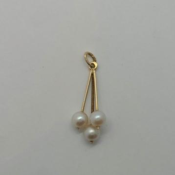 Gouden Hanger 14k 585 met Parels beschikbaar voor biedingen