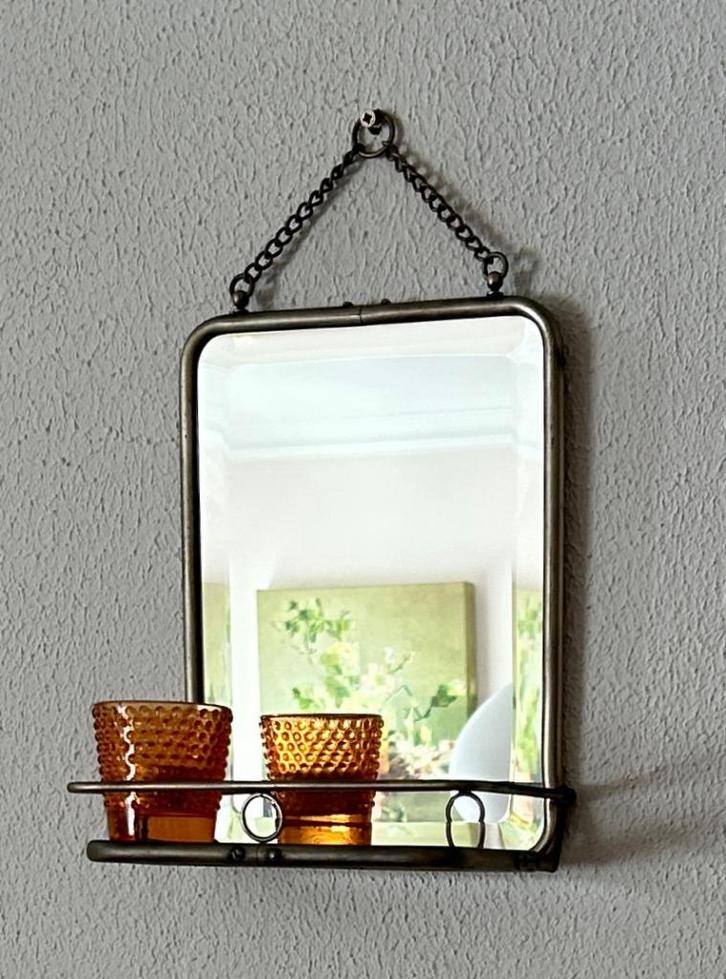 Spiegel met facetglas en tableau, Huis en Inrichting, Woonaccessoires | Spiegels, Zo goed als nieuw, Minder dan 50 cm, Minder dan 100 cm