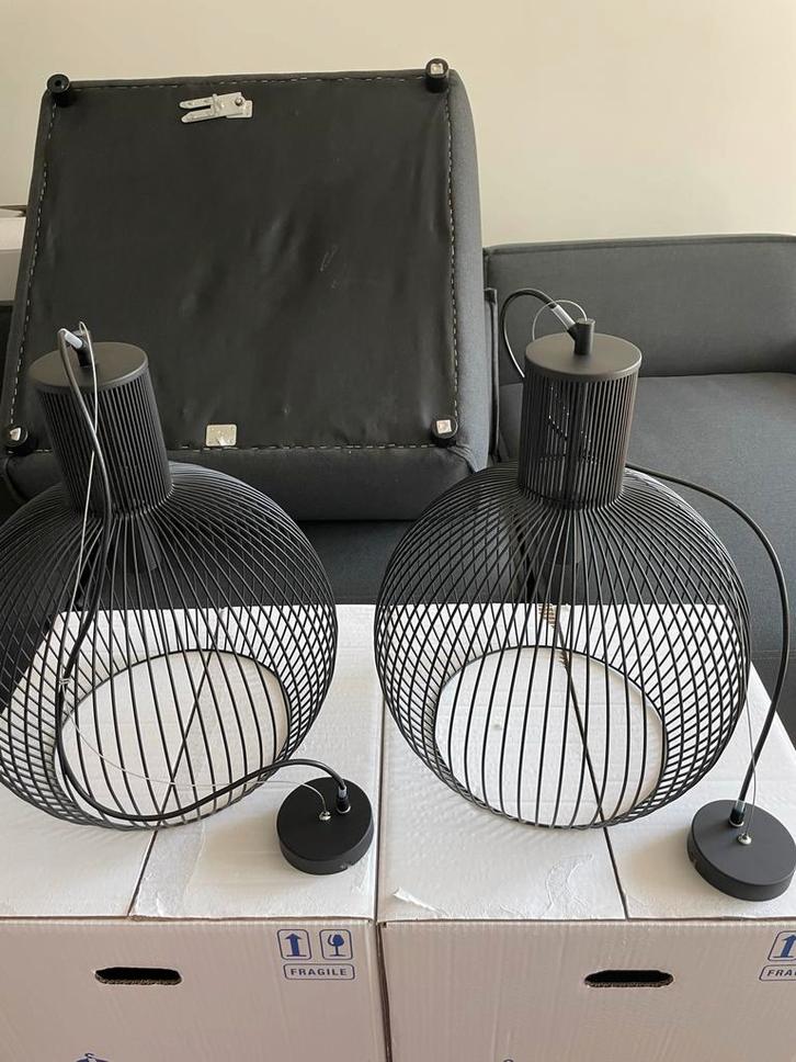 Moderne Hanglampen Set - Metaal, Huis en Inrichting, Lampen | Hanglampen, Zo goed als nieuw, Minder dan 50 cm, Metaal, Ophalen