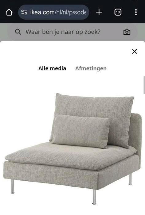 Soderhamn deel met leuning, Huis en Inrichting, Banken | Sofa's en Chaises Longues, Gebruikt, Ophalen