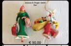 Disney ornamenten set : Jessica en Roger rabbit, Verzamelen, Ophalen, Overige figuren, Zo goed als nieuw, Beeldje of Figuurtje