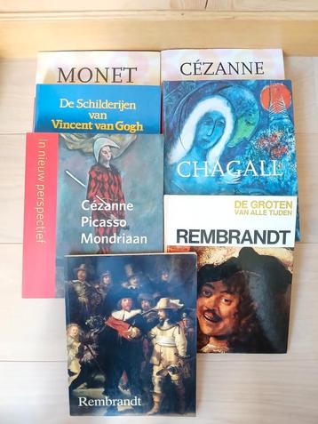 7 kunstboeken Chagall Cézanne van Gogh Picasso Mondriaan etc beschikbaar voor biedingen