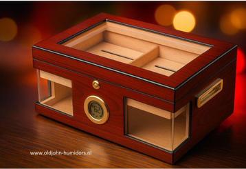 HUMIDOR "WOOD WONDERFUL" DIGITALE HYGROMETER 125 SIGAREN h08 beschikbaar voor biedingen