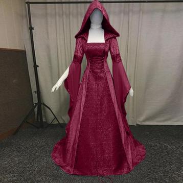 Lange rode middeleeuwse jurk (renaissance victoriaanse) beschikbaar voor biedingen