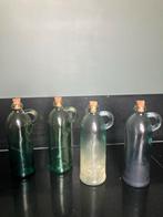 Vintage Olie/Drank Flessen - 4 Stuks, Overige kleuren, Nieuw, Ophalen of Verzenden, Glas