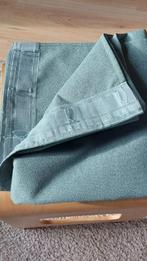 4 gordijnen, groen, 140/260 cm, blackout curtain, plooiband, 100 tot 150 cm, 200 cm of meer, Ophalen of Verzenden, Zo goed als nieuw