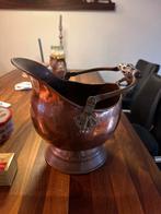 Antieke Koperen Ketel met Porseleinen Handvat, Antiek en Kunst, Ophalen of Verzenden, Koper