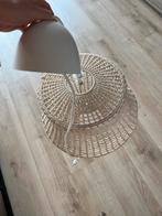 Gebreide lampenkap met lamp, Huis en Inrichting, Lampen | Lampenkappen, Ophalen, 25 tot 50 cm, Wit, Rond