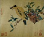 Chinese zangvogels op zijde geschilderd, Antiek en Kunst, Ophalen of Verzenden