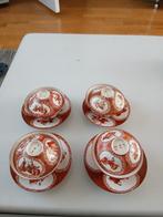 4x japans hirado theekopje schoteltjes dekseltje, Antiek en Kunst, Antiek | Servies los, Ophalen of Verzenden