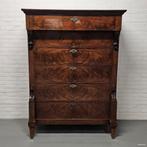 Mahonie gefineerd 6-laads chiffonnière, ca. 1850. Hoogte 161, Ophalen