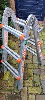 Waku telescoop ladder 4x3 treden, Doe-het-zelf en Verbouw, Ladders en Trappen, Ophalen, Trap, Zo goed als nieuw, Opvouwbaar of Inschuifbaar