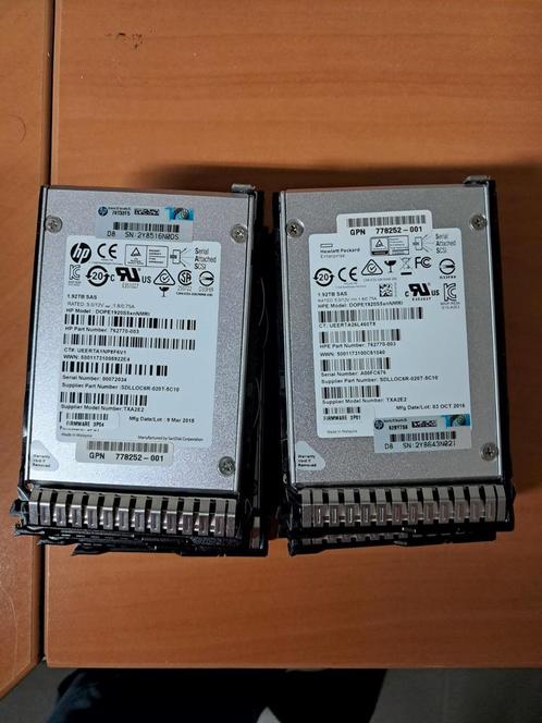 6x HPE 1,92TB SAS SSD, Computers en Software, Harde schijven, Zo goed als nieuw, Server, Intern, SSD, SAS, Ophalen of Verzenden