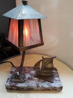 Antiek art deco lampje met boot, Antiek en Kunst, Ophalen