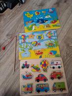 3 houten puzzels twee puzzels inclusief vishengel, Kinderen en Baby's, Speelgoed | Kinderpuzzels, Ophalen, Zo goed als nieuw