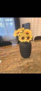 Vaas (zwart), Huis en Inrichting, Woonaccessoires | Vazen, Ophalen of Verzenden, Zwart, Glas, Minder dan 50 cm