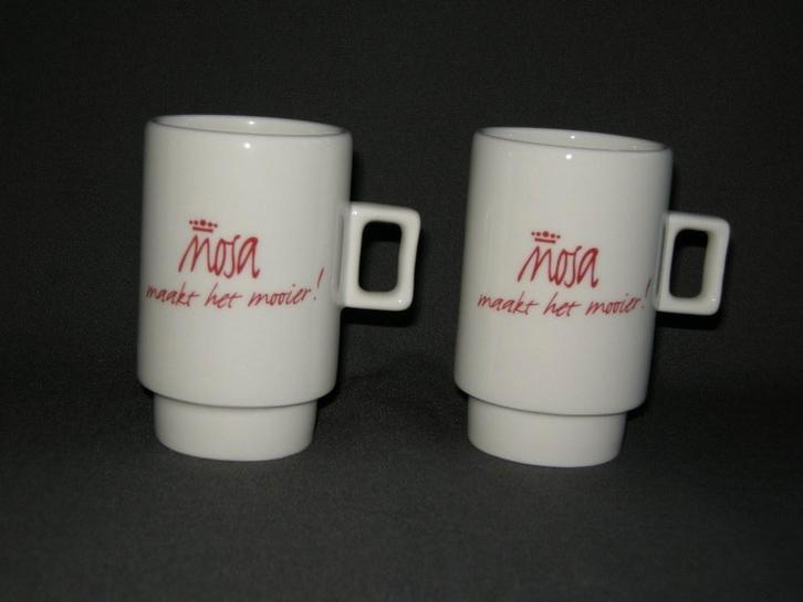 Mosa, 2 bekers naar ontwerp van Jan des Bouvrie, Huis en Inrichting, Keuken | Servies, Zo goed als nieuw, Kop(pen) en/of Schotel(s)