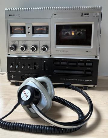 Philips gereviseerde N2521 cassette deck met koptelefoon beschikbaar voor biedingen