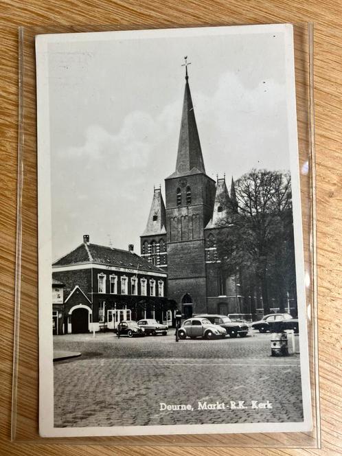 Ansichtkaart: Deurne, Markt R.K. kerk, Verzamelen, Ansichtkaarten | Nederland, Noord-Brabant, Ophalen of Verzenden