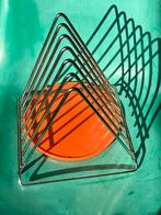 Chroom platenrek magazineholder space age RVS driehoek, Ophalen of Verzenden, Gebruikt