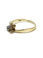 14k gouden ring met zirkonia stenen, -, -, Ophalen of Verzenden, Zo goed als nieuw