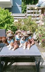 Cowboy honden beeldjes, Tuin en Terras, Ophalen, Gebruikt, Overige materialen, Dierenbeeld
