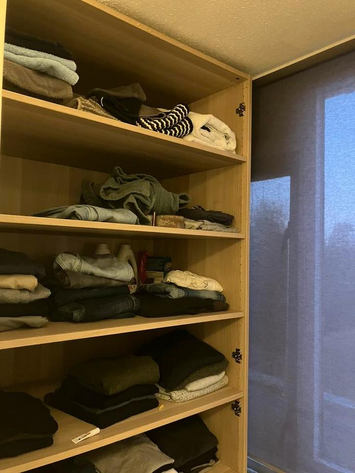 Ikea PAX kledingkast houtkleur met twee lades, Huis en Inrichting, Kasten | Stellingkasten, Zo goed als nieuw, Ophalen