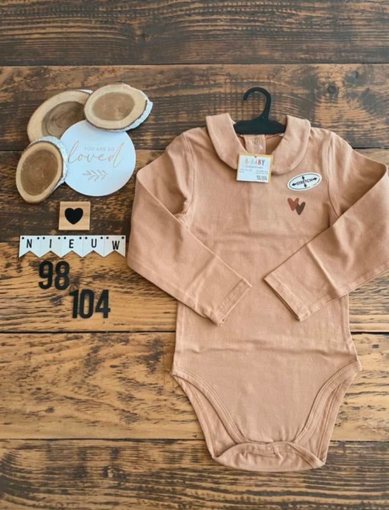 Baby girl romper bruin wibra lange mouw maat 98/104, Ophalen of Verzenden, Nieuw, Meisje, Nacht- of Onderkleding