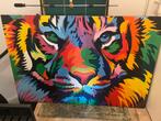 handgeschilderd kunstwerk van een tijger in pop-art stij, Ophalen of Verzenden