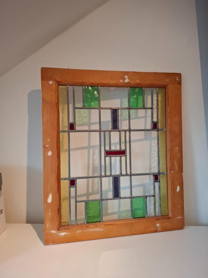 Art Deco Glas in Lood Raampje, Antiek en Kunst, Antiek | Overige Antiek, Ophalen