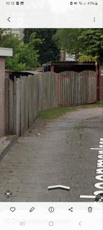 Schutting +- 15 meter met loopdeur en poort, Ophalen, 6 meter of meer, Hout, 1 tot 2 meter