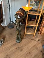 Bronzen Beeld met Lamp, Antiek en Kunst, Antiek | Lampen, Ophalen of Verzenden